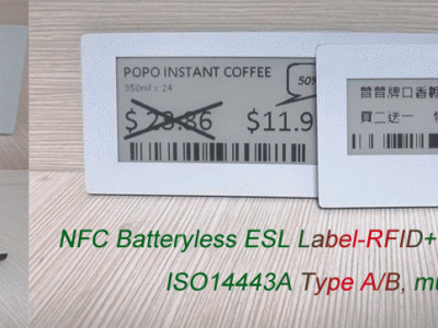 RIOT's Second-generation NFC Batteryless ESL Label