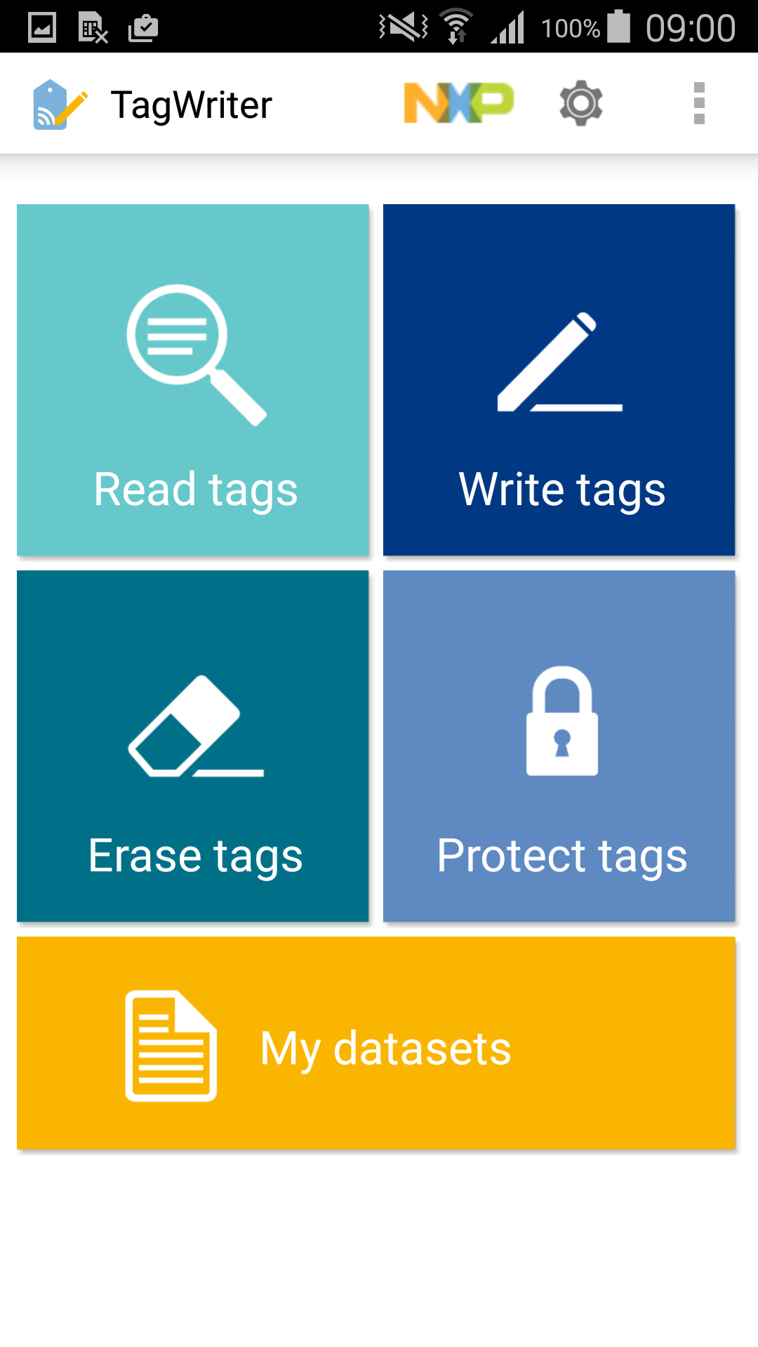 NFC TagWriter App  MIFARE